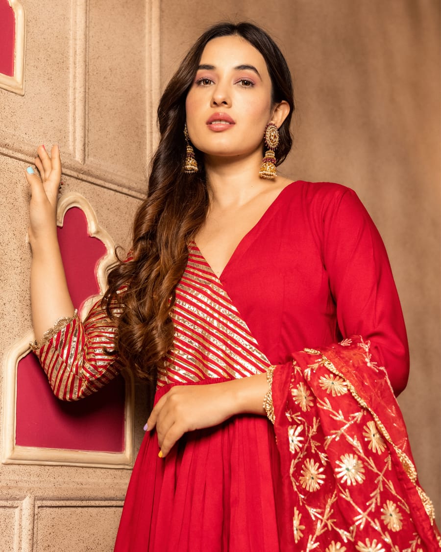 Anya Gotapatti Sharara Set With Gota jaal Dupatta