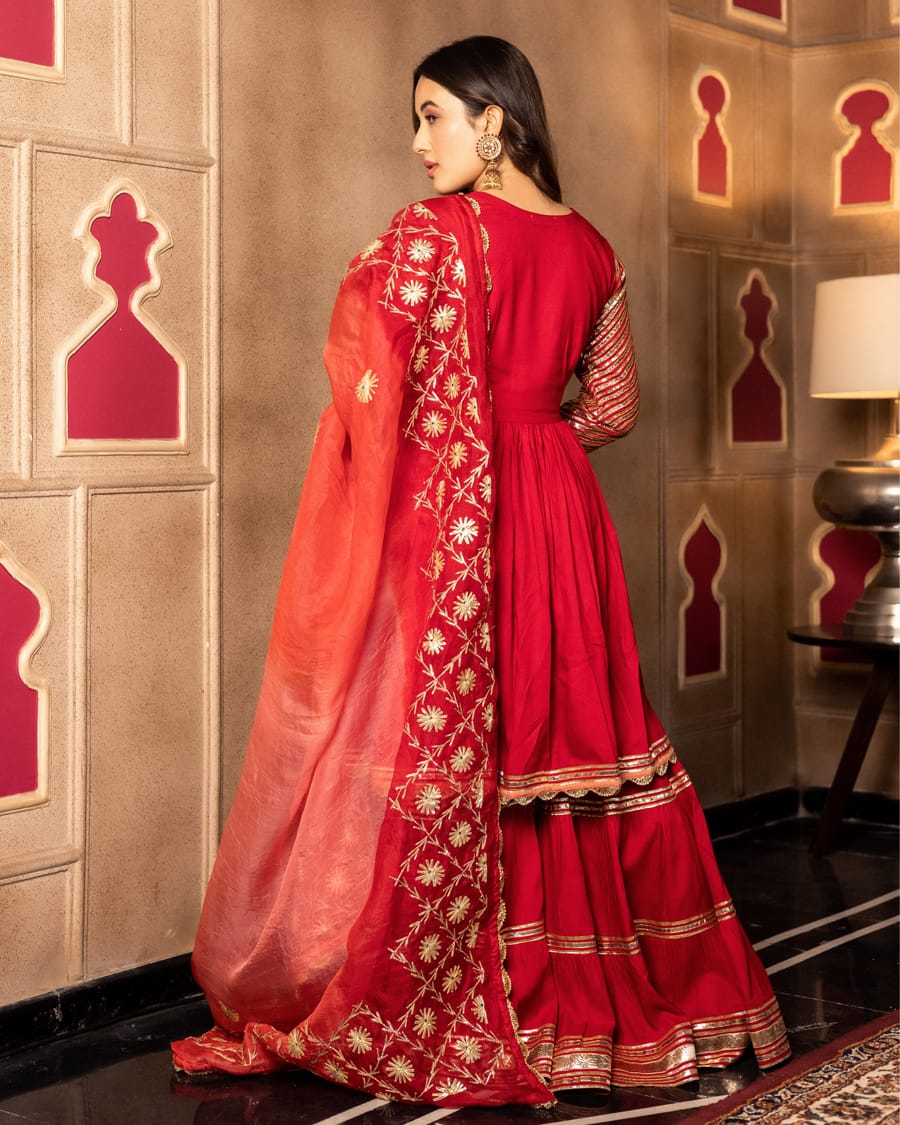 Anya Gotapatti Sharara Set With Gota jaal Dupatta