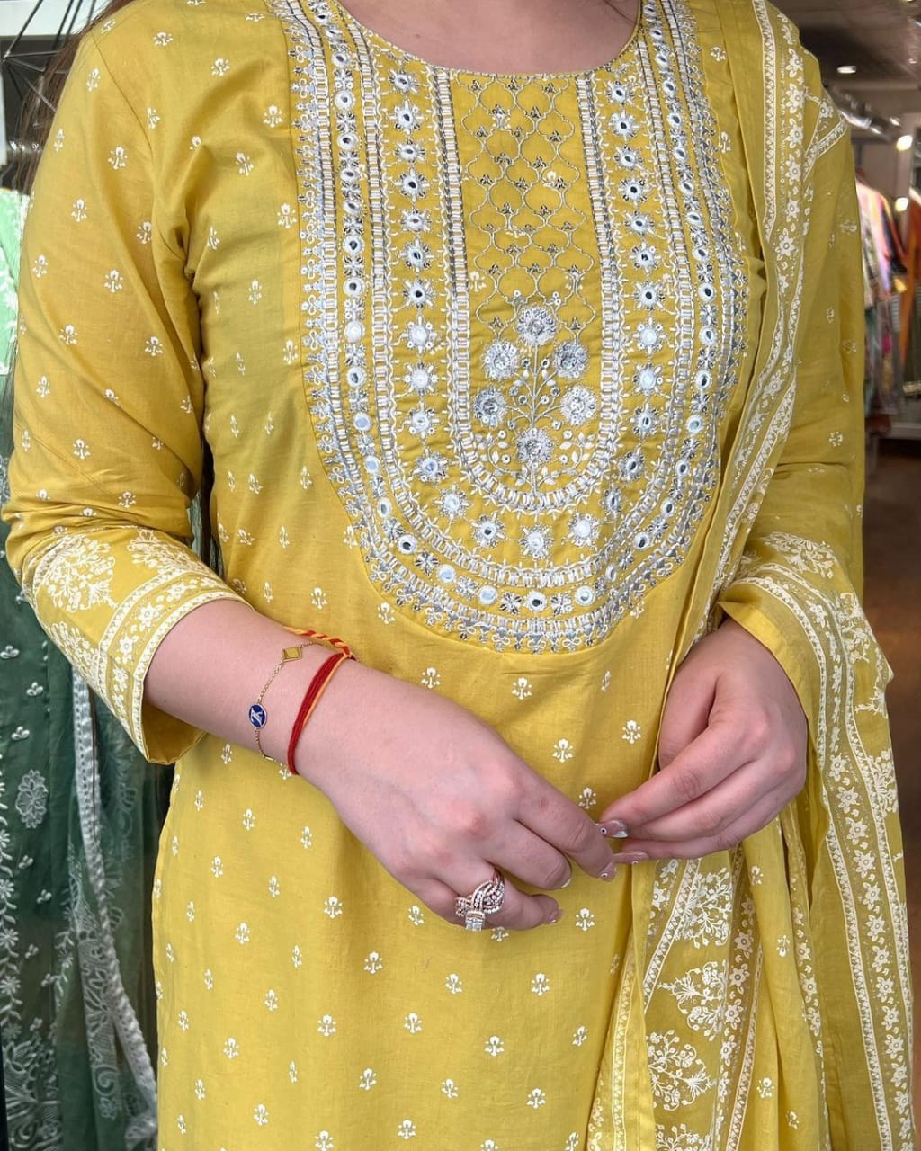 Beautiful Cotton Kurta With Pant And Dupatta