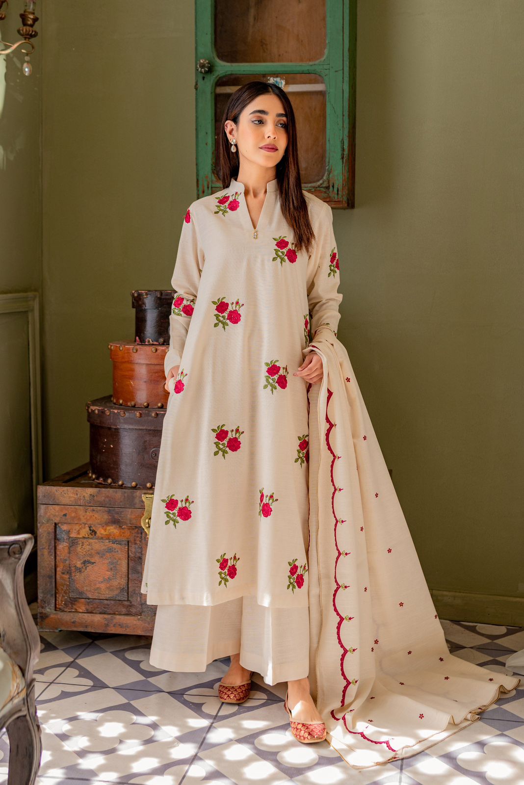 New Printed Suit With State Plazzo And Malnal Dupatta