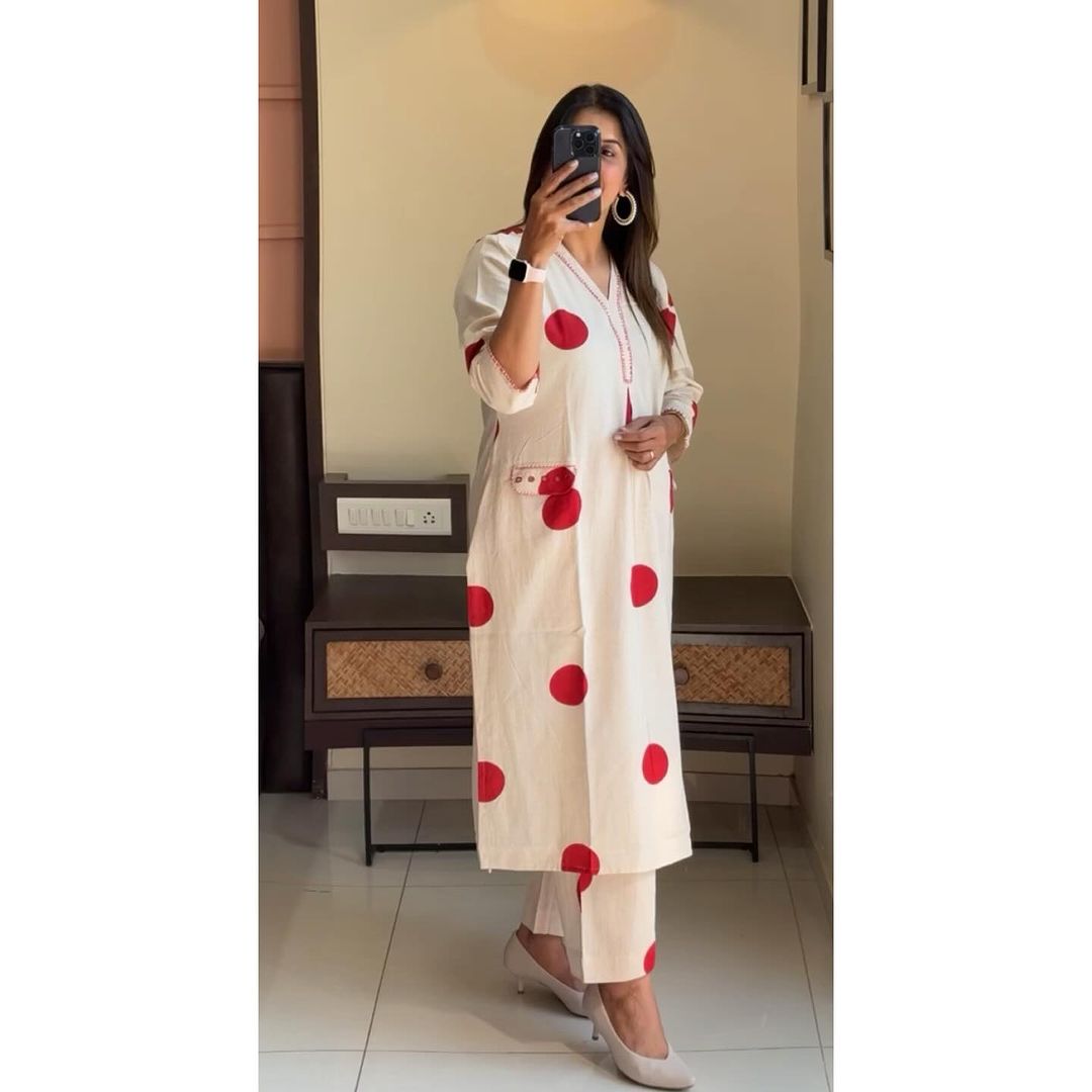 Polka Dot Perfection Kurta Culottes Set