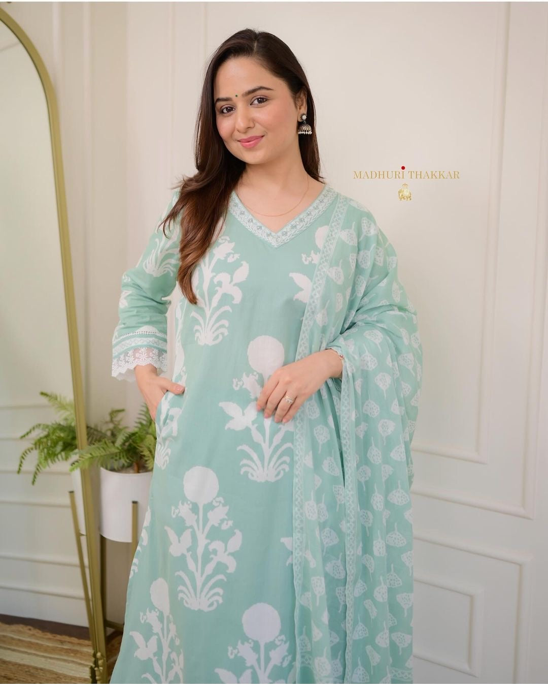 Beautiful Cotton Kurti Pant And Dupatta